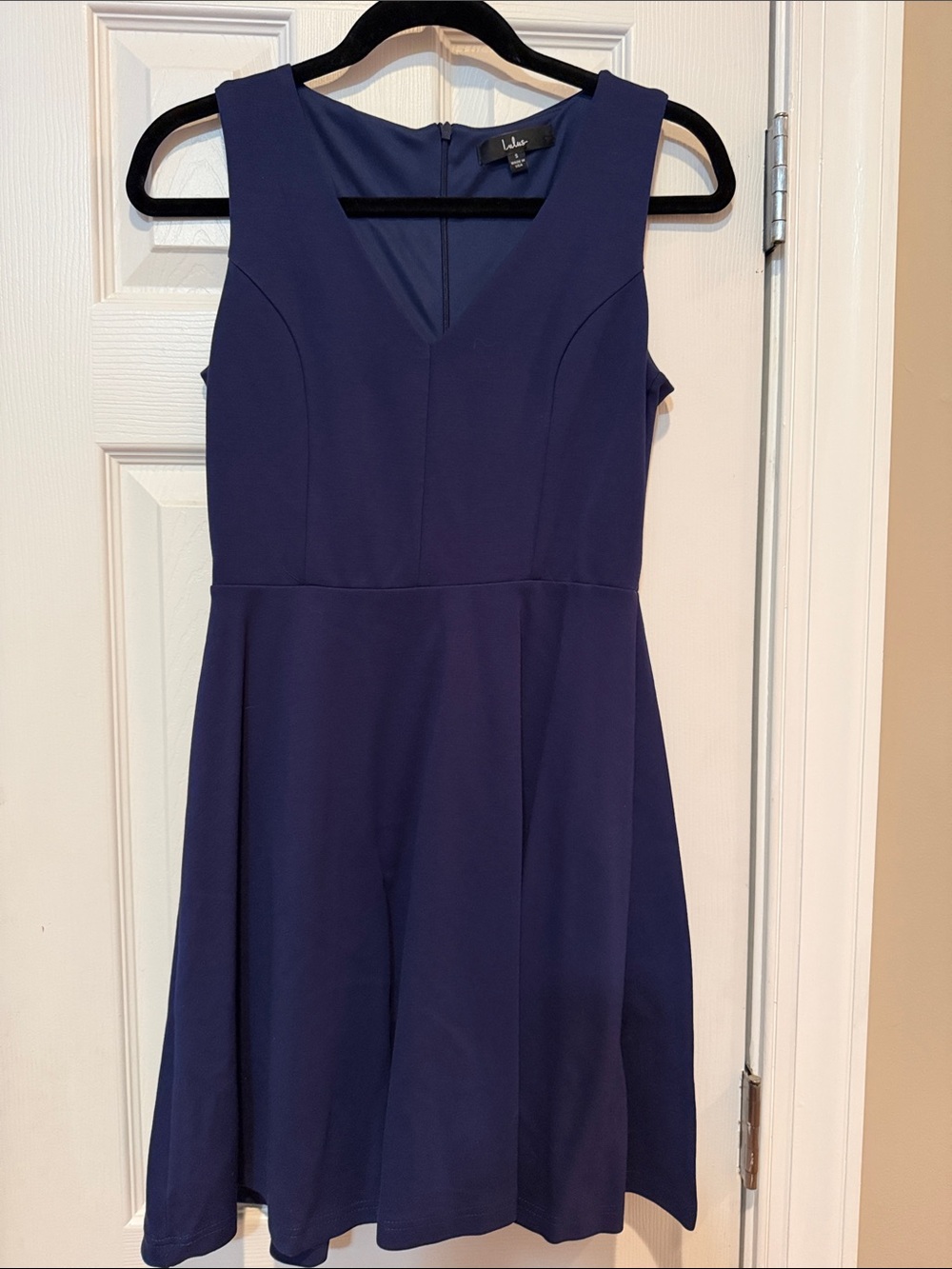 Lulus Navy Bon Appetit Skater Dress